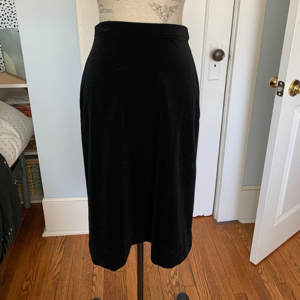 Vintage Black Velvet Skirt